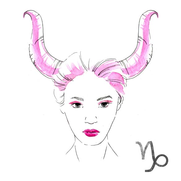 watercolor illustration of woman Capricorn